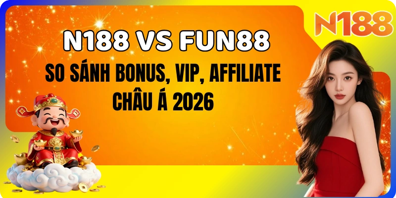 So sánh N188 vs Fun88 – chương trình VIP, bonus, affiliate RevShare châu Á 2026